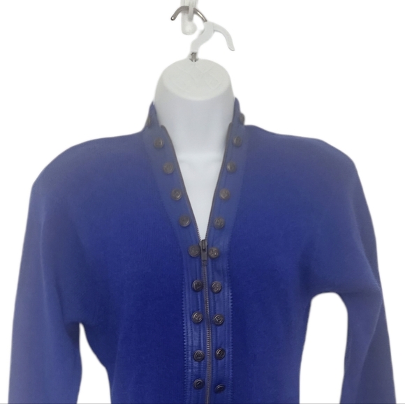 Vintage Women Joseph Ho Lambs Wool Angora Sweater Size Small Zip Buttons Ribbed. - Picture 4 of 10